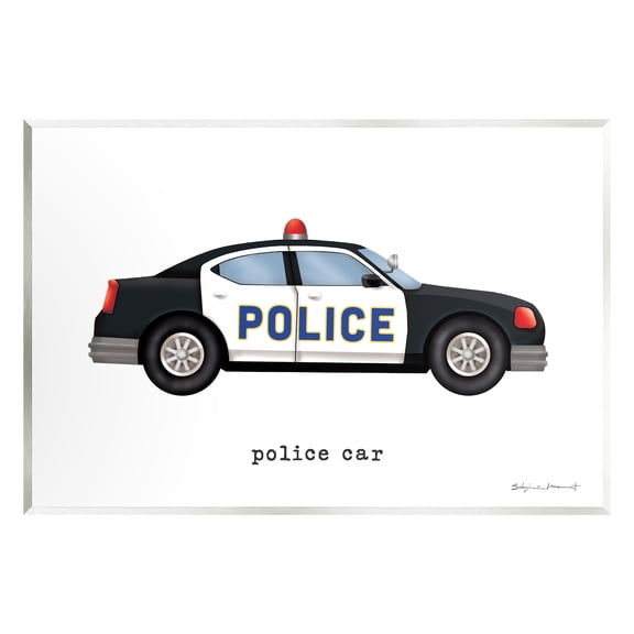 Stupell Police Car Vehicle Educational Transportation Painting Wall Plaque Unframed Art Print Wall Art