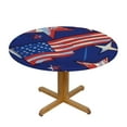 thumbnail image 3 of Chilfamy Patriotic American Flag Star Round Tablecloth,4th of July Waterproof Table Cloth Cover Cover Heat Resistant for Kitchen Dining Indoor Outdoor Farmhouse Decor 31-35, 3 of 8