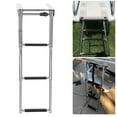 thumbnail image 4 of 3 Step Universal Under Platform Slide Mount Boat Boarding Ladder Stainless Steel Telescopic Boat Ladder, 4 of 7