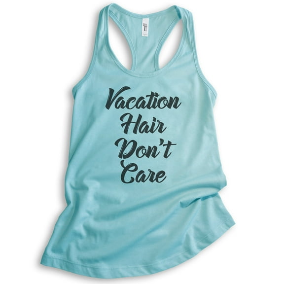 Vacation Hair Don't Care Tank Top, Ladies Racerback Tank Top, Vacation Tank, Travel Tank, Vacay Tank, Cancun, X-Large