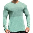 thumbnail image 1 of WTXUE Couches de Base Manches Longues, Col Rond Maille Respirante Chandail de Base Course Basketball Extérieur Vêtements de Sport pour Hommes Green L, 1 of 9