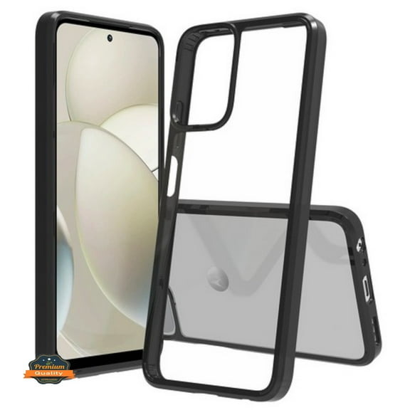 For Motorola Moto G 5G 2024 Crystal HD Clear Back Panel   TPU Bumper Frame Hybrid Thin Slim Hard Shockproof Defender Phone Case Cover by Xpression - Black