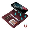 thumbnail image 2 of Compatible with Samsung Galaxy S21 Ultra Phone Case Detachable Wallet, Magnetic Flip Folio with Credit Card Holder & Cash Slot, Premium PU Leather, Wristlet, Kickstand Shockproof Cover, Winered, 2 of 10