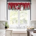 thumbnail image 3 of Christmas Truck Snowman Kitchen Curtains and Valances Set, Xmas Tree Snowflakes Animal Red Rod Pocket Window Valance 18 Inch Window Curtain Panels for Living Room Bedroom Laundry, 27.5x24in, 3 Pieces, 3 of 7