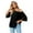 Black, variant on TSADFHJI Long Sleeve Shirt Women Cotton Ladies' Spring/Summer Casual Solid Color Metal Buckle Single Shoulder Top Xl Grey