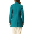 thumbnail image 4 of INSPIRE CHIC Women's Coat Mid Length Stand Collar Single Breasted Winter Outerwear Overcoat Lake Blue XL, 4 of 7
