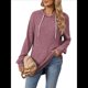 thumbnail image 3 of Sudadera con Capucha de Punto Acanalado Suave para Mujer, Camisetas de Larga, Blusas Ligeras y Acogedoras para Otoño. Rojo M, 3 of 10