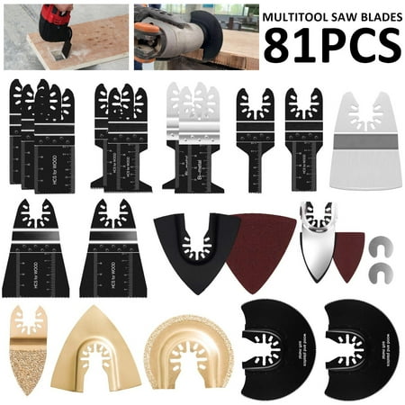 

Welpettie 81pcs High Carbon Steel Cutter Oscillating Multi Tool DIY Universal Metal Wood Plastic Saw Blades Kit