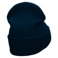thumbnail image 3 of The Throwing Dart Embroidered 12 Inch Long Knitted Beanie - Navy OSFM, 3 of 5