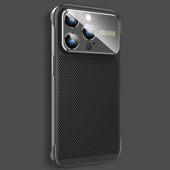 ELEHOLD Slim Case for iPhone 13 Case Frameless Design Heat Dissipation Honeycomb Full Camera Lens Protection Slim Lightweight Case Cover,black