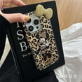 thumbnail image 1 of Pour iPhone 16 Plus 15 Pro Max 14 13 Pro 12 Mini 11 X TP XR 7 8 SE Nœud Diamant Minnie Léopard Doublure Lustrée Étui Rigide pour iPhone 11Pro Max, 1 of 5
