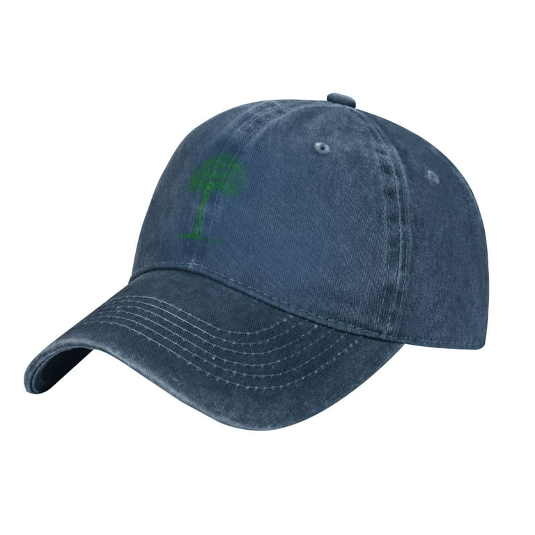ZICANCN Adjustable Baseball Cap Women, Green Palm Tree Pattern Hats for Men  Adult Washed Cotton Denim Baseball Caps Fashion, Navy Blue