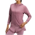 thumbnail image 2 of ITSAME Womens Zip-Up Hoodie Coat Slim Fit Long Sleeve Athletic Lightweight Yoga Running Gym Workout Jacket Purple Size S, 2 of 5