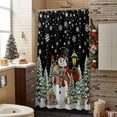 thumbnail image 3 of Shower Curtain 72"W x 78"L Snowman Christmas Trees Gifts Snowflakes Black Fabric Shower Curtains Set with Hooks Water Repellent Bathroom Curtains Machine Washable Bathroom Accessories, 3 of 7