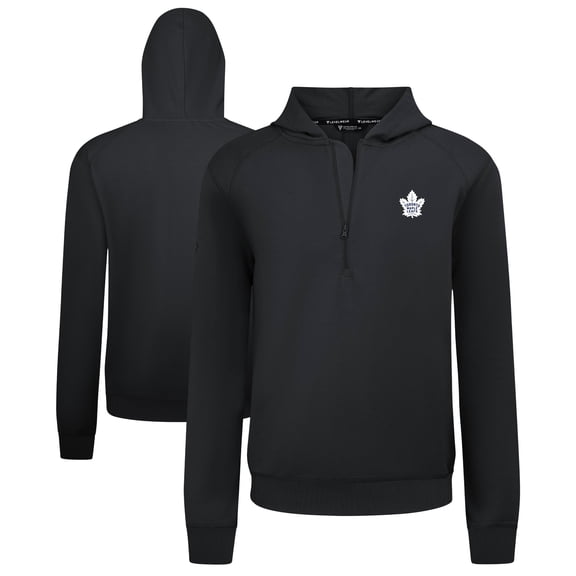 Men's Levelwear Black Toronto Maple Leafs Technic Quarter-Zip Pullover Hoodie