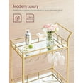 thumbnail image 4 of Bar Cart Gold, Home Bar Serving Cart, Wine Cart with 2 Mirrored Shelves, Wine Holders, Glass Holders, for Kitchen, Dining Room, Gold ULRC090A03, 4 of 10