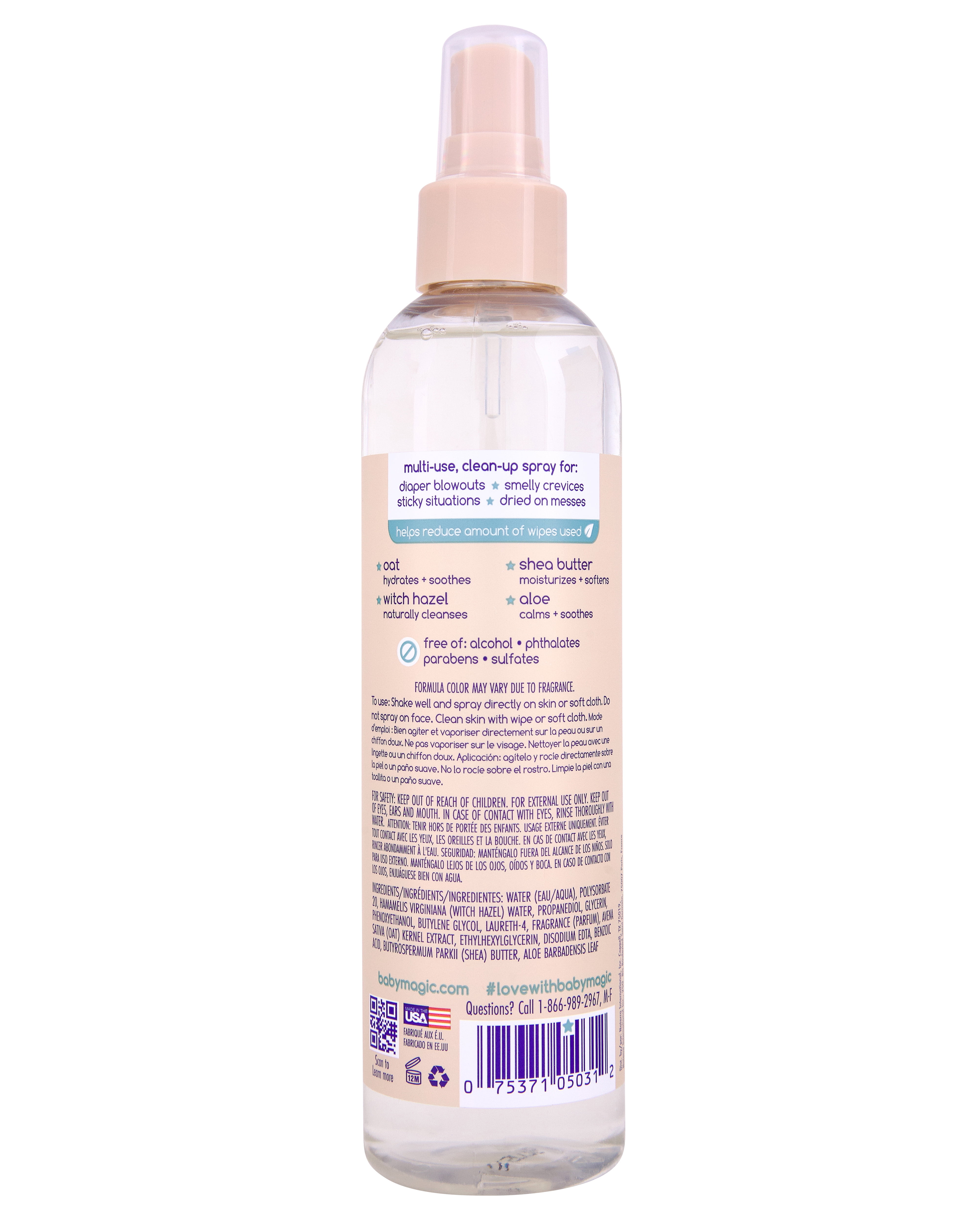 Baby Magic Soothing Clean-Up Spray, Vanilla & Oat, Hypoallergenic, 8 oz