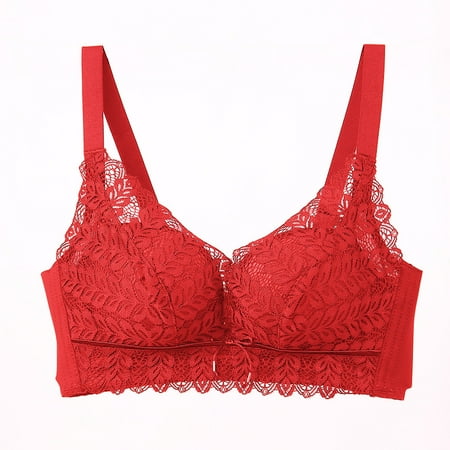 Sexy Lace Bras for Women No Underwire Full Coverage Padded Bralettes Wireless Everyday T Shirt Bra with Extender