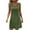 Army Green, variant on Sleeveless Notch V-Neck Solid Color Casual Dress for Women Loose Fit Swing T-Shirt Dress Lightweight Breathable Shirt for Summer Outings