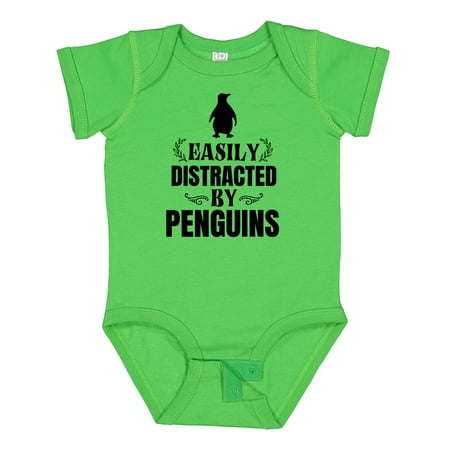 

Inktastic Easily Distracted by Penguins Gift Baby Boy or Baby Girl Bodysuit