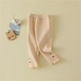 thumbnail image 3 of MEZZALL Spring Girls Leggings New Baby Pants Winter Warm Pants Relaxed Fit Dailywear, Khaki, 3-6 Months, 3 of 3