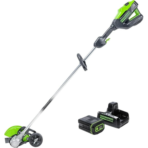 Greenworks 82V 8" Brushless Cordless Edger, 4.0Ah Batttery and Dual Port Rapid Charger Included