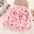 thumbnail image 2 of FYMNSI Toddler Girl Windbreaker Light Hooded Jacket Printed Zip Up Hoodie Spring Fall Rain Jackets Kids Clothes 5-6T, 2 of 7