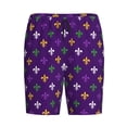 thumbnail image 3 of Picia Purple Mardi Gras Pajama Shorts for Men, Men's Pajama Bottoms, Sleepwear,Short Pajama Pants-3X-Large, 3 of 9