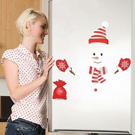 

Christmas Christmas Snowman Refrigerator Large Self Adhensive Refrigerator Stickers For Christmas House Decorations Fridge Metal Door Garage Cabinets