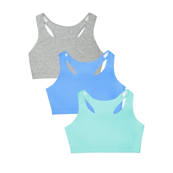 Fruit of the Loom Women's Tank Style Cotton Sports Bra, 3-Pack, Style- 9012