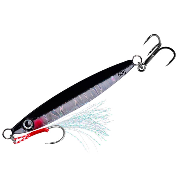 Señuelo para Jigging Trucha 1 Plantilla Metal 10g 15g 20g 30g 40g 60g Cebo Duro Biónico Duradero Con Realista (D)