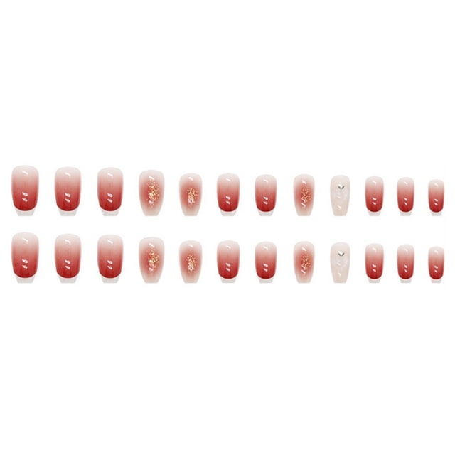 Los parches en caja de uñas postizas se desmontan para usar productos terminados de parches de uñas navideños para decoración de uñas.