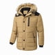 thumbnail image 2 of Parkas gruesas y cálidas para hombre, abrigo con cuello de piel y capucha desmontable, chaqueta de felpa para hombre, para trabajo de otoño, a prueba de viento, nueva parka de invierno para hombre con, 2 of 5