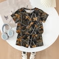 thumbnail image 3 of Grblisyd Girls Two Piece Sets Camo Maple Leaf Print Clothes Loose Short Sleeve Crew Neck Tshirts and Elastic Waist Shorts Casual Summer Outfits Size 7-8, 3 of 6