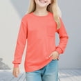 thumbnail image 2 of Atogsazn Childrens Girls Crew Neck Sweatshirt Kids Casual Loose Fit Pullover Sweatshirts Jogger Athletic Tops with Pocket 01-Watermelon Red 9-10 Years Fashion, 2 of 8