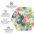 thumbnail image 4 of Balery 4 Pcs Tropical Flowersleather Coasters Set, Drink Table Cup Coasters For Living Room Kitchen Coffee Decor, 4 of 9