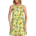 thumbnail image 1 of Disketp Cartoon Dinosaurs para Vestido sin Mangas para Mujeres, Vestidos de Verano para Mujeres, Casual y Holgado para la Playa, 1 of 7