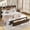 Walnut, variant on Rattan Platform Bed Frame with Storage Drawer & LED Lights, Headboard Shelf & Charging Station – No Box Spring – Full/Queen/King