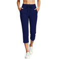 thumbnail image 3 of Drovellove Women's Plus Size Elastic Waist Drawstring Cropped Pants with Pockets – Casual Yoga & Gym Joggers, 3 of 5