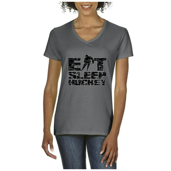 Artix - Women's T-Shirt V-Neck Short Sleeve - Eat Sleep Hockey