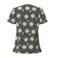 thumbnail image 4 of Naloa Daisies Flowers Print T-Shirts Short Sleeve V Neck Tees for Women Fashion Tops Trendy Lightweight Soft Casual Summer Outfits Clothes, 4 of 5