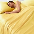 thumbnail image 6 of Zippered Satin Pillow Cases for Hair and Skin, Luxury Queen Hidden Zipper Pillowcases Set of 2, 20 x 30 Inches, Yellow, 6 of 7