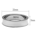 thumbnail image 2 of TK2561 - High polished (no plating) Stainless Steel Ring with No Stone, 2 of 6