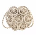 thumbnail image 3 of Bolsa De Hombro Bolsa tejido hueco circular Bolsa cruzado de verano para mujer Bolsa de playa con cuerda de papel (Beige) Hugtrwg Para Estrenar, 3 of 9