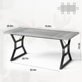 thumbnail image 2 of 70.9" Rectangular Wood Dining Table for 6,  with Metal Legs – Perfect for Family Gathering（Gray）, 2 of 7