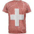 thumbnail image 2 of Distressed Swiss Flag Mens T Shirt Heather White MD, 2 of 2