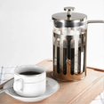 thumbnail image 2 of French Press Pot High Borosilicate Glass 304 Stainless Steel Heat Resistant for Home Camping Travel 600ML Silver, 2 of 4