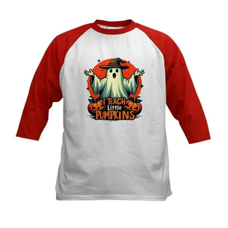 CafePress - I Teach Little Pumpkins Kids Baseball T Shirt - Kids Cotton Baseball Jersey  3/4 Sleeve Shirt