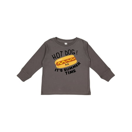 

Inktastic Hot Dog! It s Summer Time Cute Smiling Hot Dog Gift Toddler Boy or Toddler Girl Long Sleeve T-Shirt
