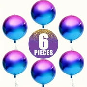 6pcs, Galaxy Party Balloons - 22-inch Purple and Blue Rainbow Foil Balloons, Party Decorations,Perfect for Weddings, Anniversaries, Birthdays, Valentine's Day, Celebration Balloons